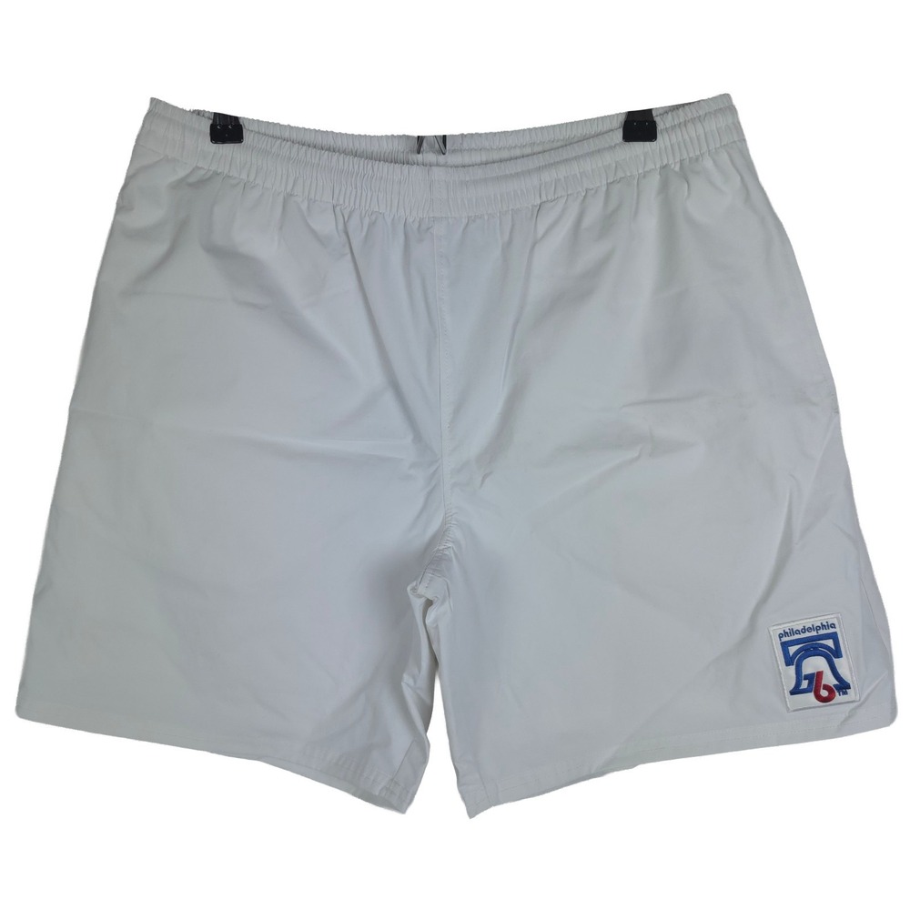 Philadelphia 76ers Mitchell & Ness NBA Medium Nylon Shorts 7" Inseam White NWT